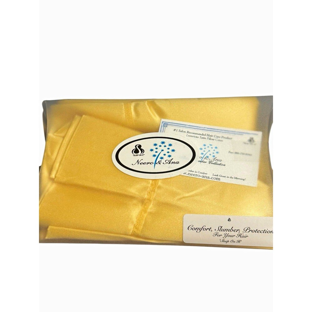 Neero & Ana Gold Satin Pillowcase 20 x 30 in Solid Satin Slumber Collection